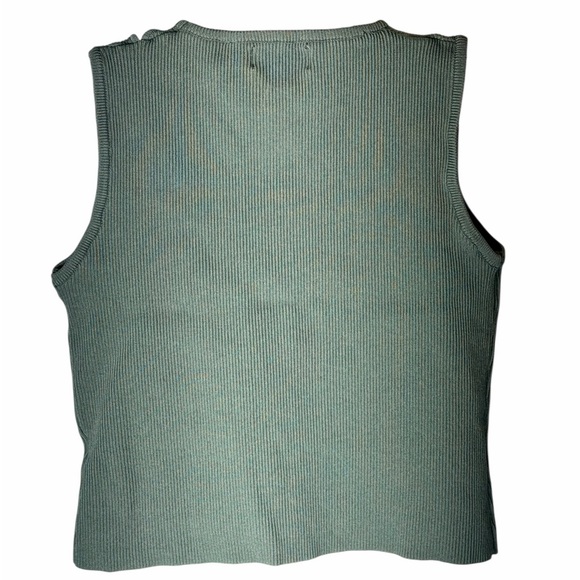 Boheme Olive Green Crop Top Medium - Picture 2 of 5